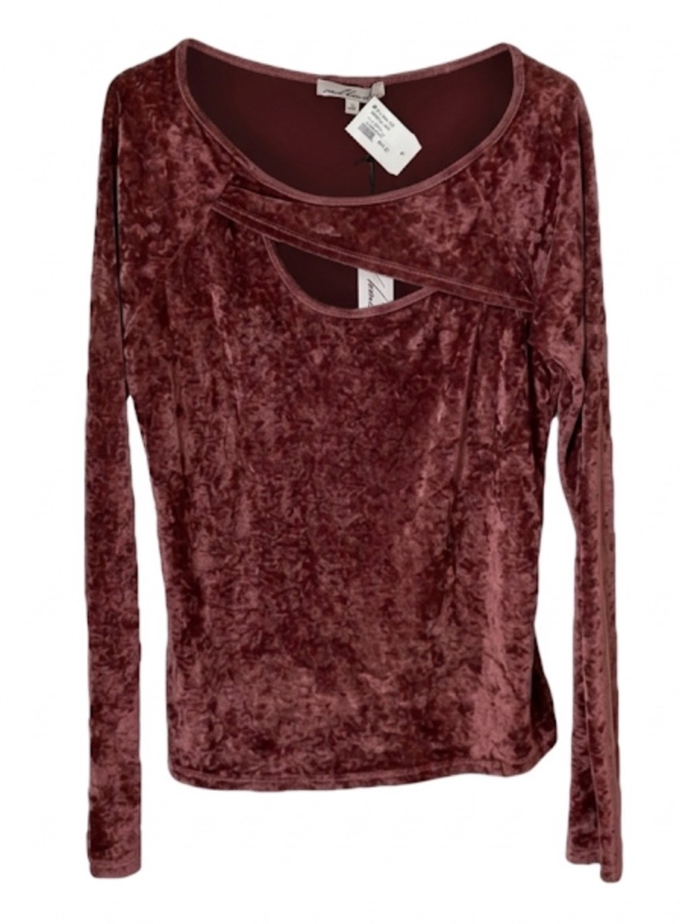 RED HAUTE Split Chest Pullover Top, Women’s M, Rose/Brown